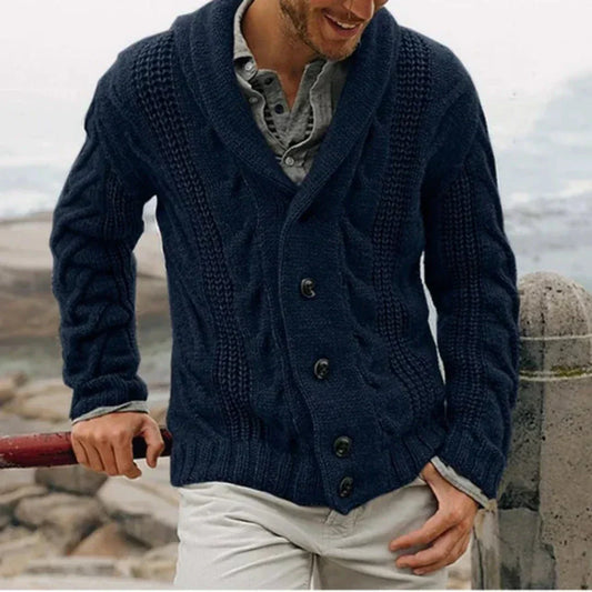 Lukas | Herren Schalkragen Knopfleiste Jacke - Image 1
