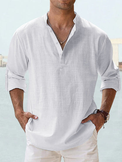 Mathis | Leinenhemd für Herren - Relaxed Fit, stilvoller Mandarin-Kragen, leicht und atmungsaktiv - Image 5