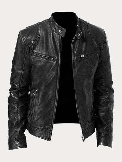 Maik | Herren Slim-Fit Cafe Racer Jacke - Image 3