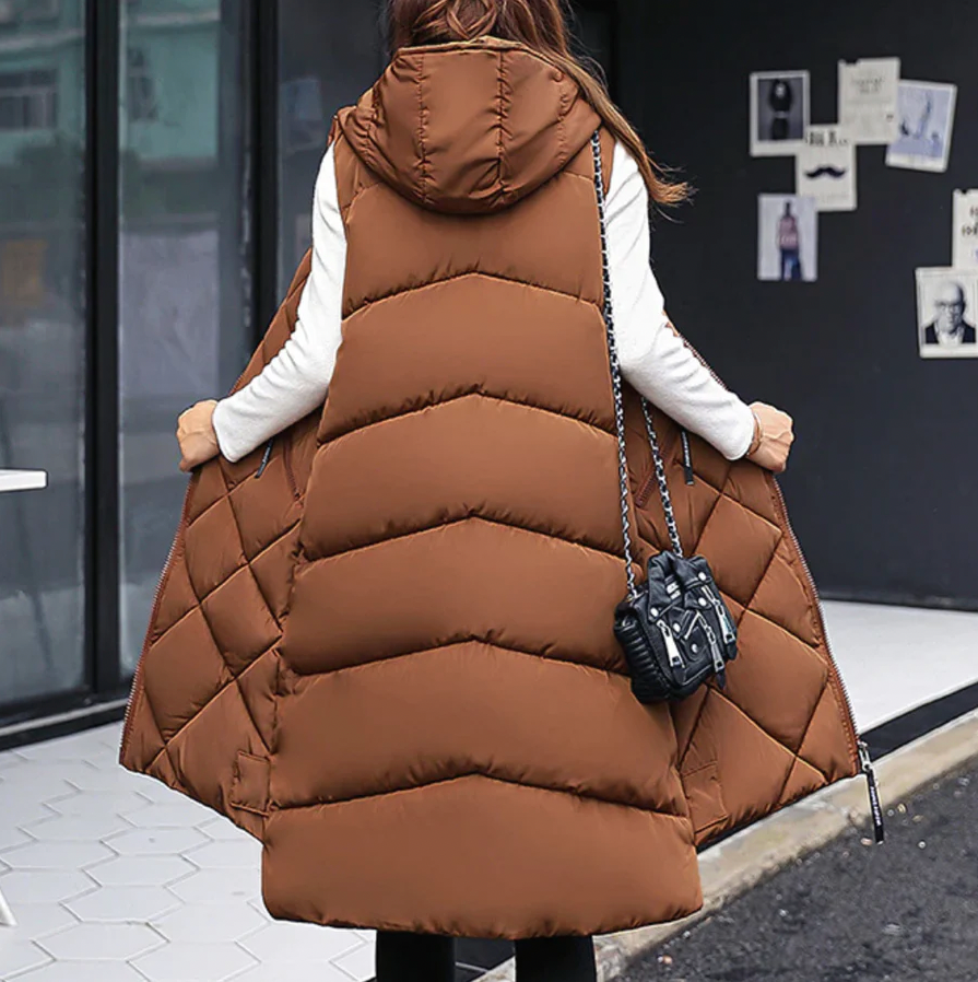 Melina | Damen Kapuzen Lange Puffer Weste - Image 2