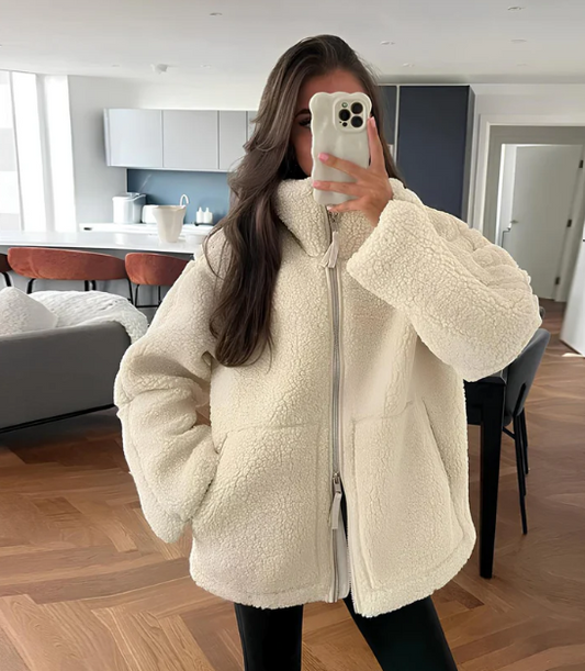 Yvonne | Damen Sherpa Jacke mit Reißverschluss - Image 1