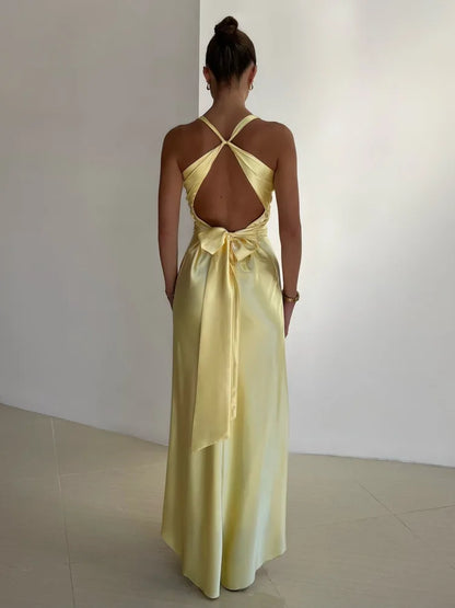 Celine | Ärmelloses V-Ausschnitt A-Linie Silhouette Elegantes Abendkleid - Image 2
