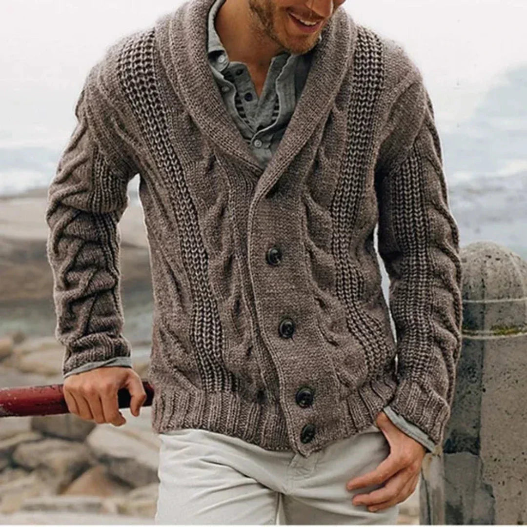 Lukas | Herren Schalkragen Knopfleiste Jacke - Image 2