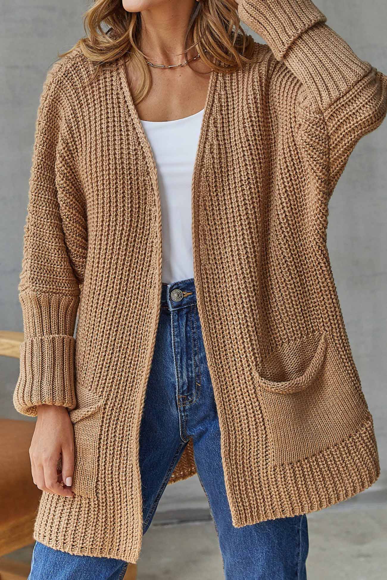 Theresa | Damen Oversize Strick Longstrickjacke - Image 1