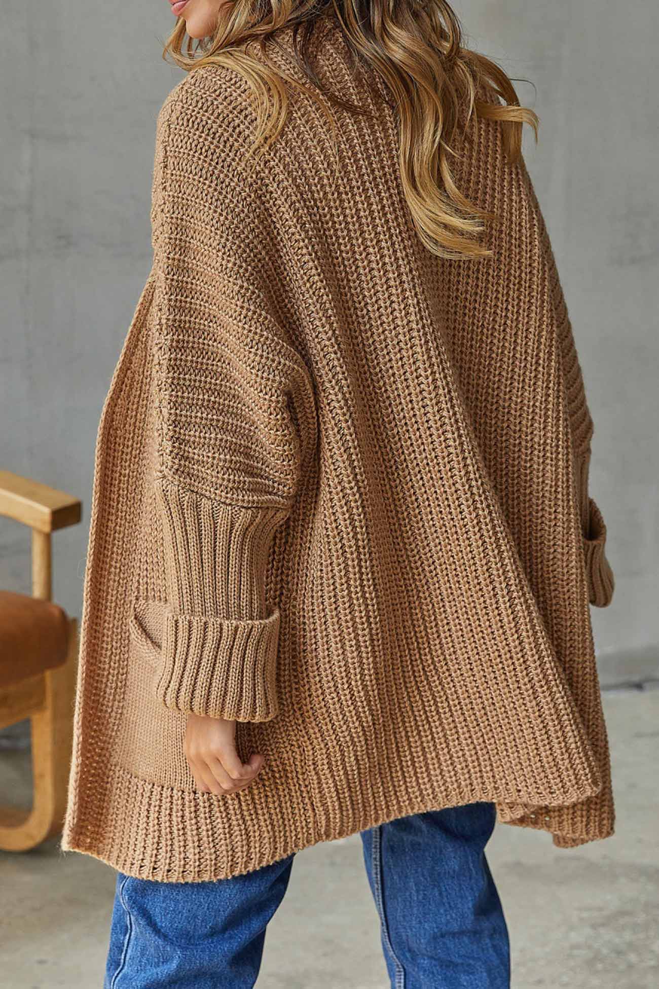 Theresa | Damen Oversize Strick Longstrickjacke - Image 3