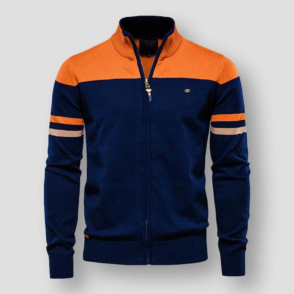 Zeno | Herren Zip-Up Color Block Jacke