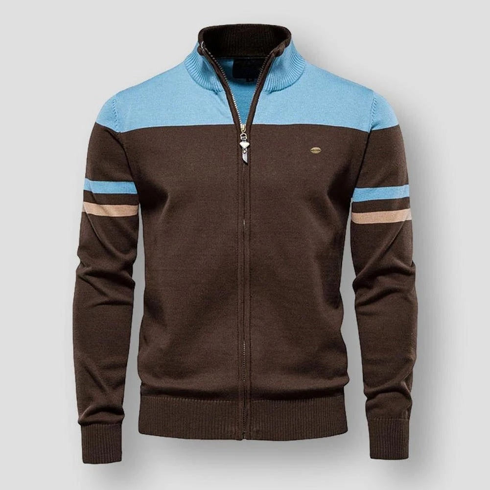 Zeno | Herren Zip-Up Color Block Jacke