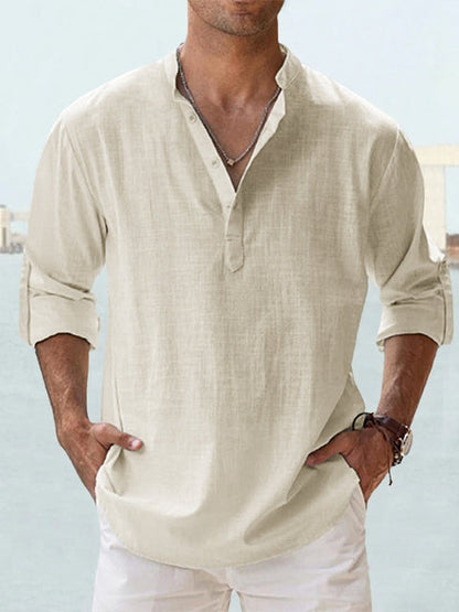 Mathis | Leinenhemd für Herren - Relaxed Fit, stilvoller Mandarin-Kragen, leicht und atmungsaktiv - Image 7