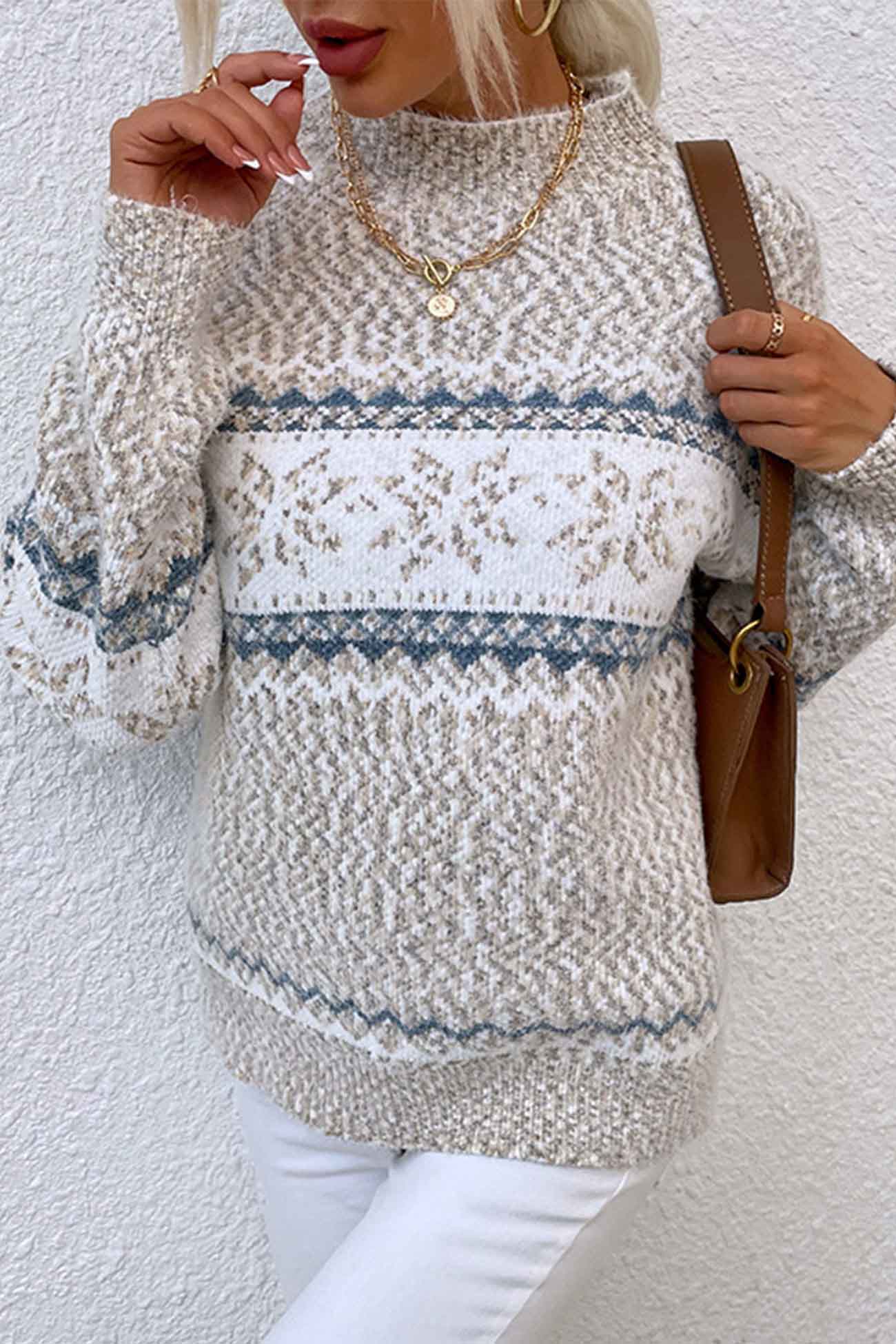 Nora | Damen Fair Isle Rundhals-Pullover - Image 4