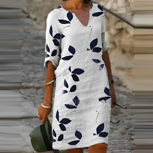 Barbara | Elegantes Kleid mit Blattmuster für Frauen - Image 1