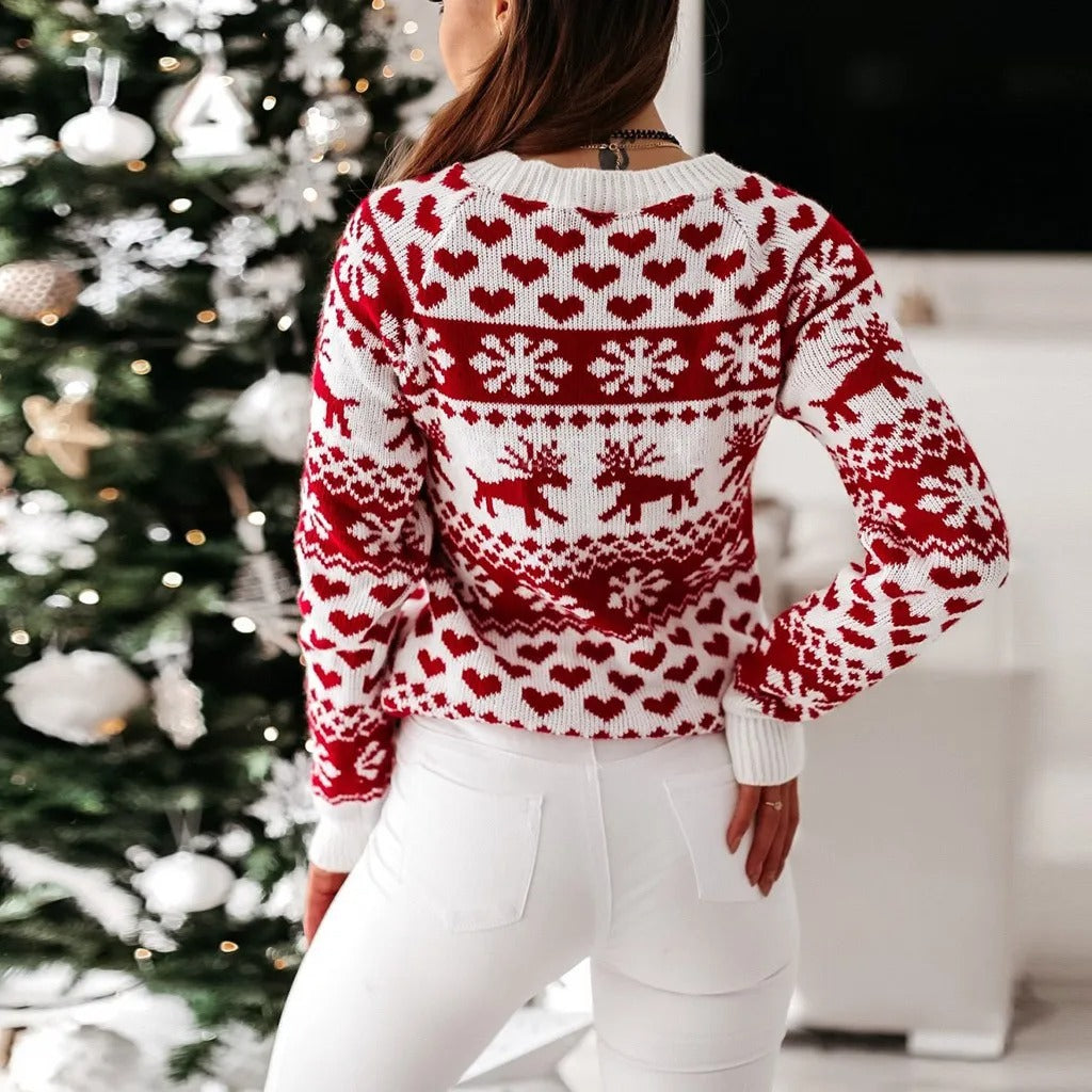 Eugenie | Damen Weihnachts-Rundhals-Pullover - Image 4