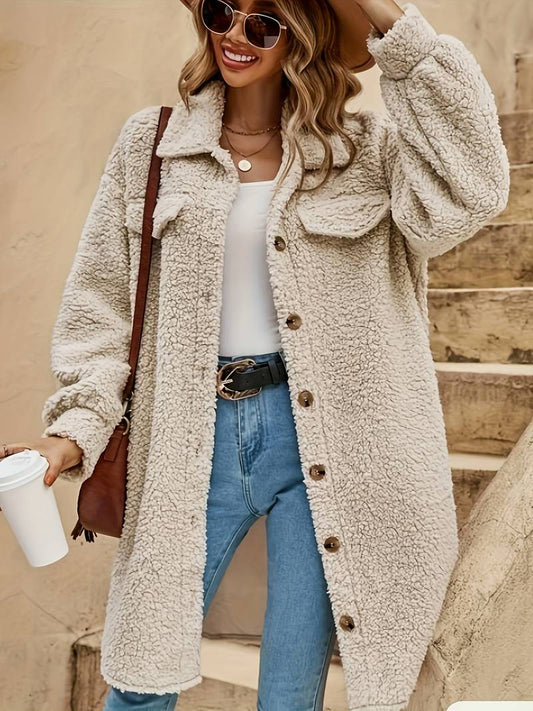 Elise | Damen Oversized Teddy Mantel - Image 1
