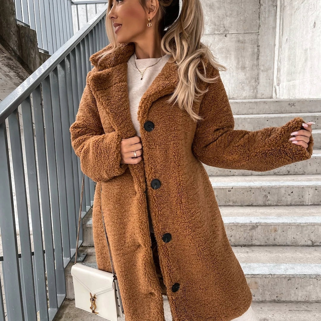 Paulina | Damen Oversized Teddy Mantel - Image 2