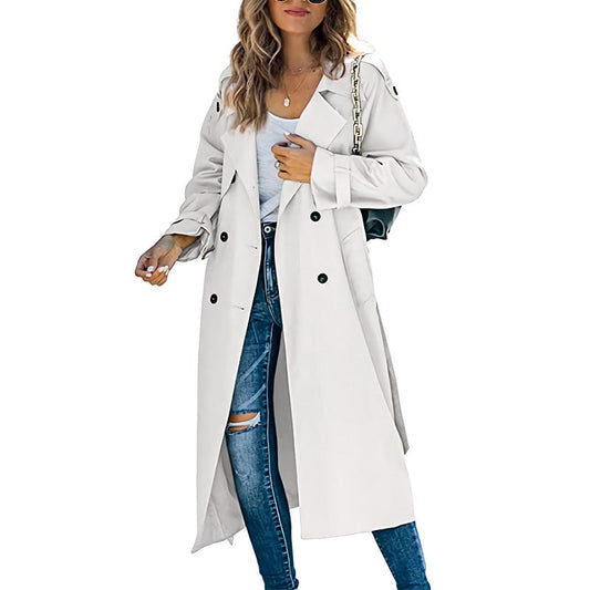 Rosa | Damen Oversized Langer Trenchcoat - Image 1