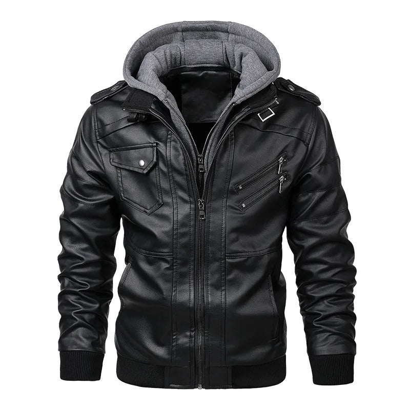 Mathis | Herren Leder Bomberjacke mit Kapuze - Image 2