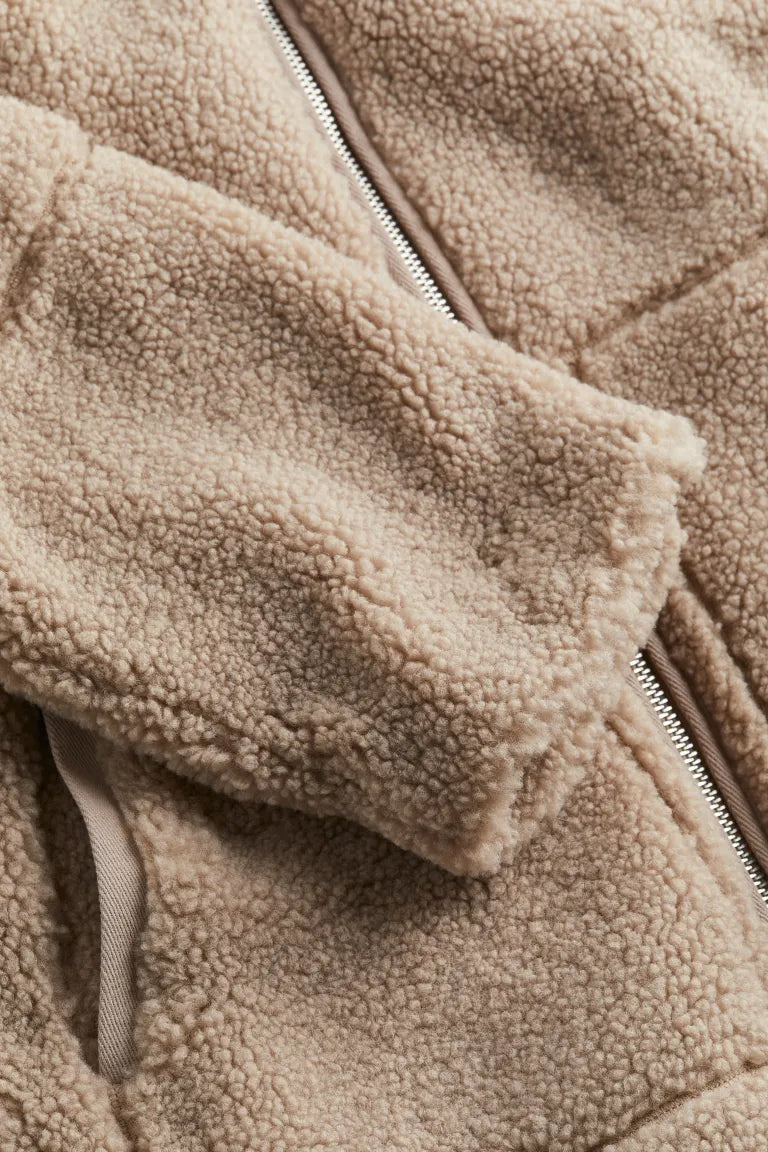 Yvonne | Damen Sherpa Jacke mit Reißverschluss - Image 4