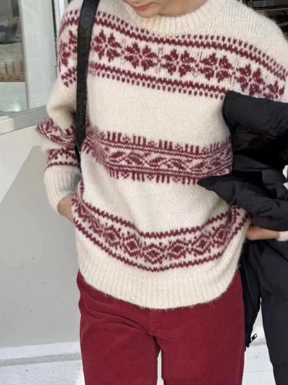 Gudrun | Damen Fair Isle Rundhals Pullover - Image 5