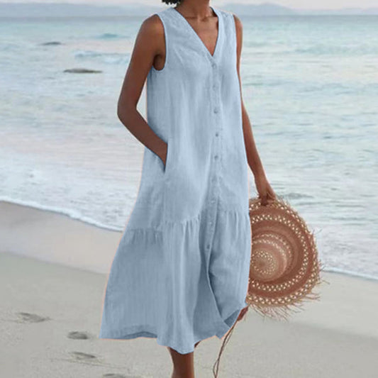 Dagmar | Damen Elegantes Armelloses Kleid - Image 1