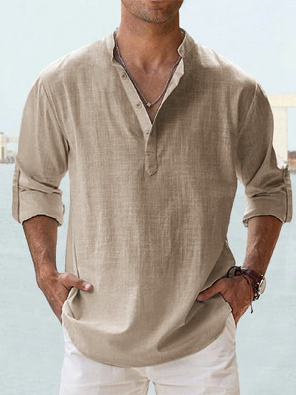 Mathis | Leinenhemd für Herren - Relaxed Fit, stilvoller Mandarin-Kragen, leicht und atmungsaktiv - Image 11