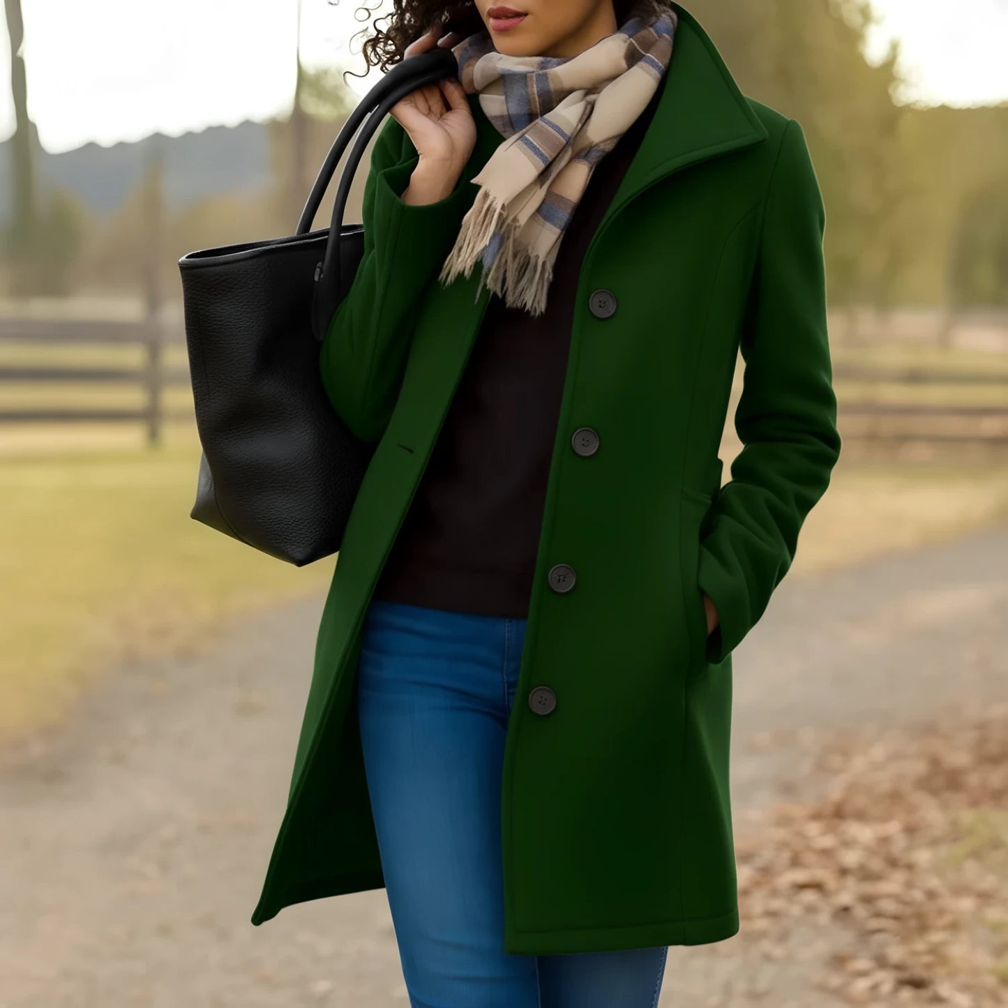 Lisa | Damen Winter Mantel mit Knöpfen