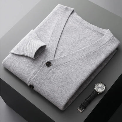 Lukas | Herren V-Ausschnitt Rippstrick-Cardigan