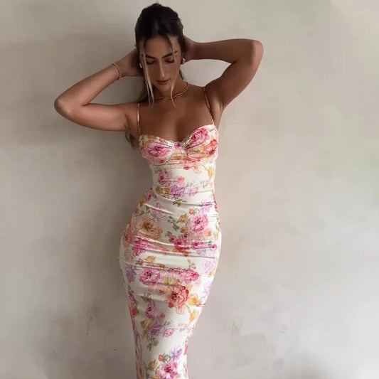 Ida | Elegantes Maxikleid aus geblümtem Satin für zeitlose Femininität - Image 1
