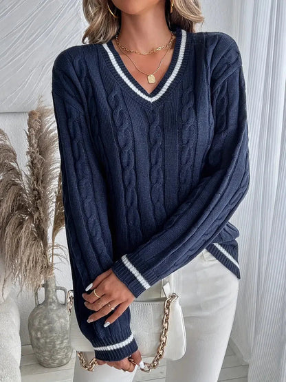 Monika | V-Ausschnitt Strickpullover für Damen