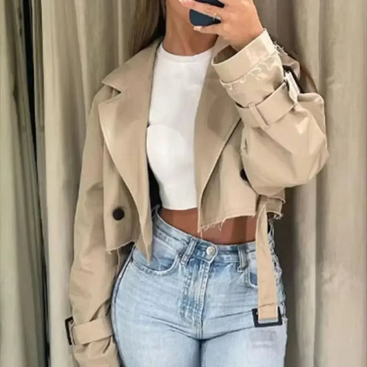 Elisa | Damen Cropped Trenchcoat - Image 1