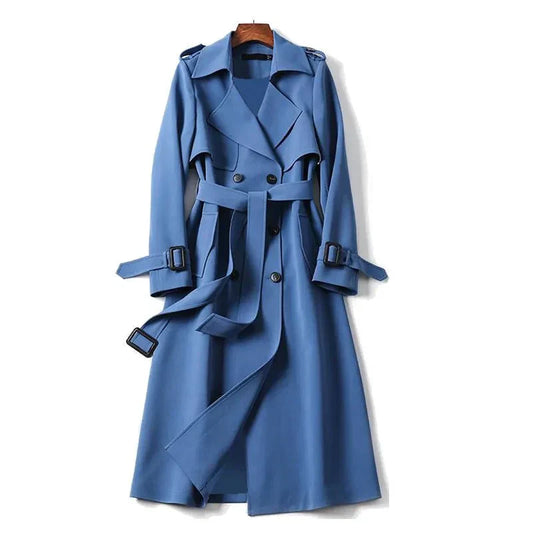 Christa | Damen Zweireihiger Langer Trenchcoat - Image 1