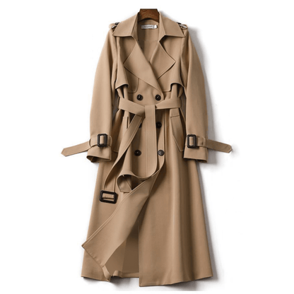 Christa | Damen Zweireihiger Langer Trenchcoat - Image 3