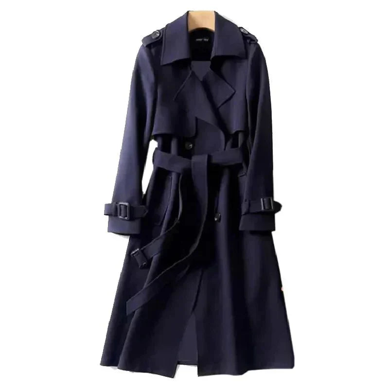 Christa | Damen Zweireihiger Langer Trenchcoat - Image 6