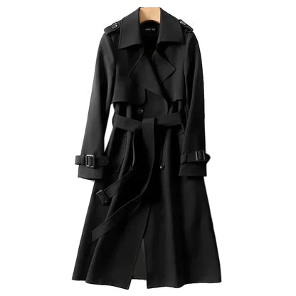 Christa | Damen Zweireihiger Langer Trenchcoat - Image 2