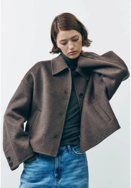 Iris | Damen Cropped Oversized Jacke - Image 1