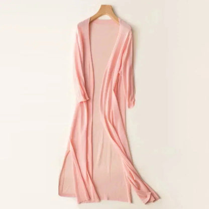 Natascha | Damen Offene Lange Strickjacke