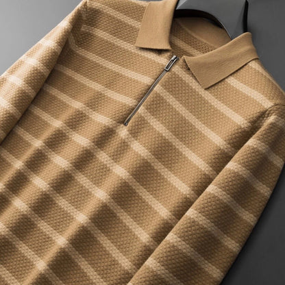 Patrik | Herren Polo Shirt mit Reißverschluss und Streifen