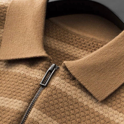 Patrik | Herren Polo Shirt mit Reißverschluss und Streifen