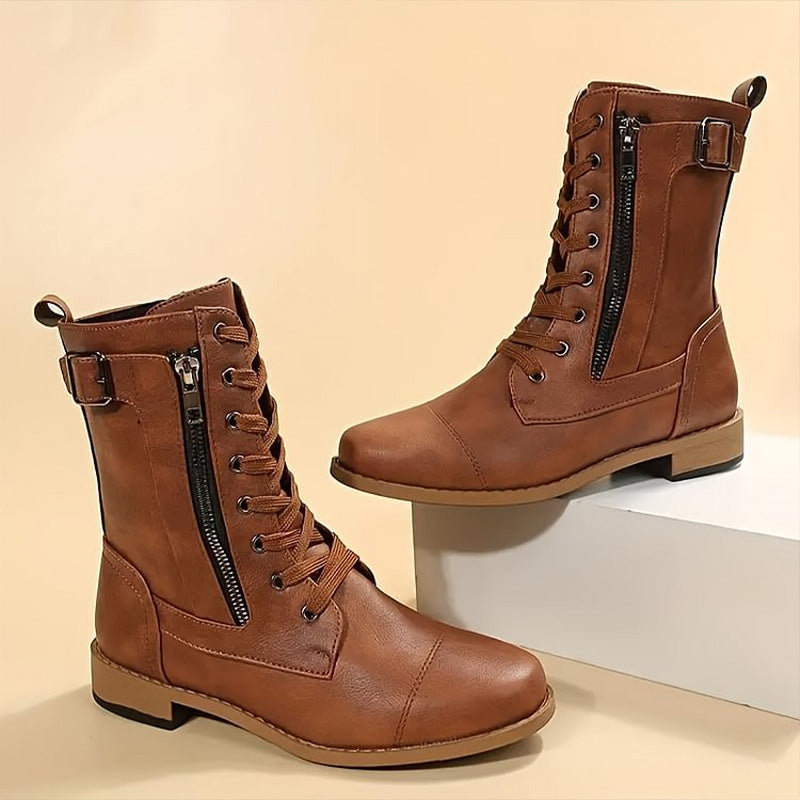 Nika | Damen Schnür-Combat-Stiefeletten - Image 1